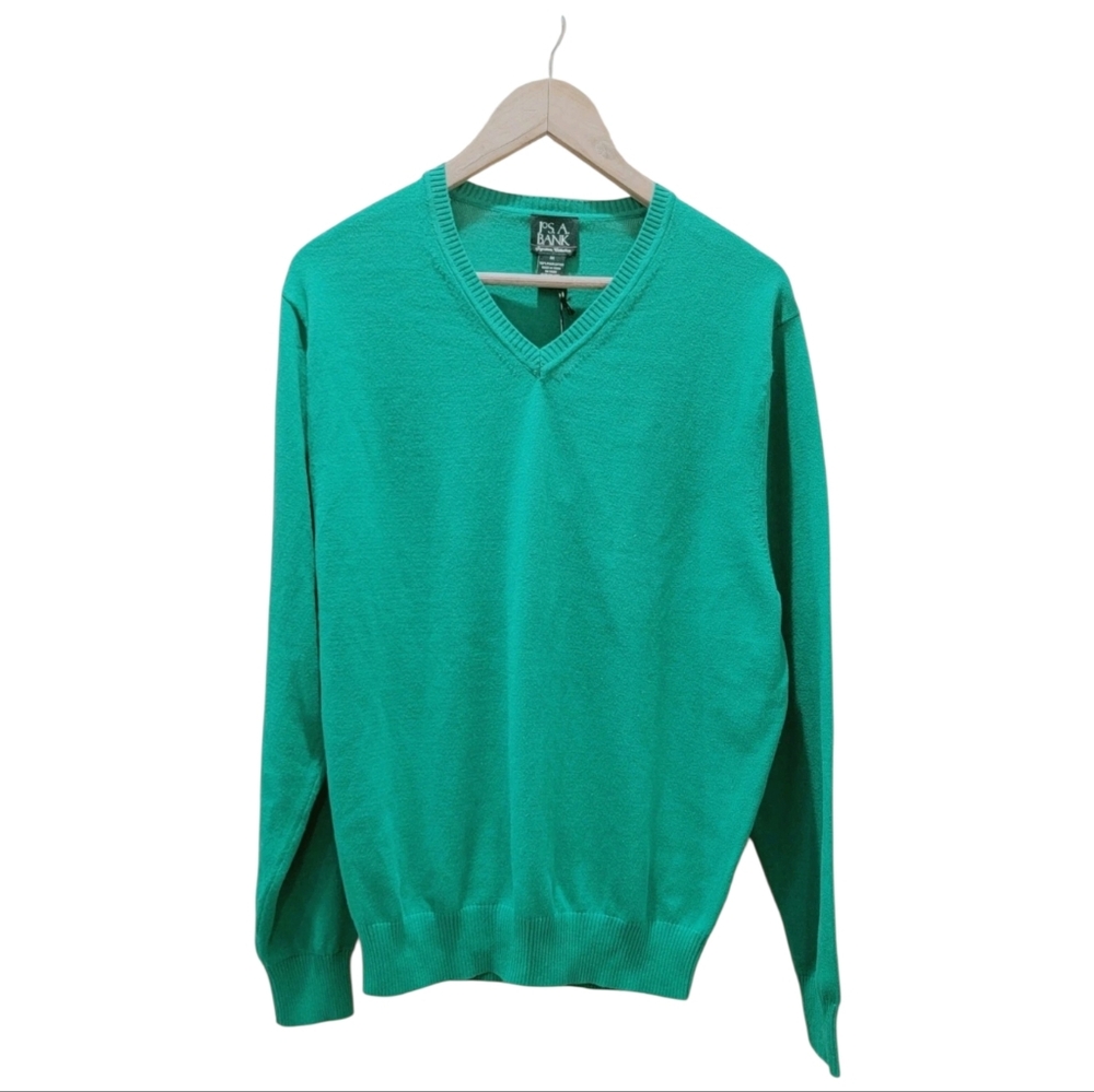 Jos‎ A Bank Signature Collection 100% Pima Cotton Green Sweater Size M (NWT)